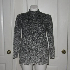 J. Jill PureJill  Mock Turtleneck Gray White Sweater Size S